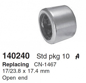 Детали генератора Подшип. генератора FORD TRANSIT 2.5 86-00 задний игольчатый CARGO (17x23.8x17.4)