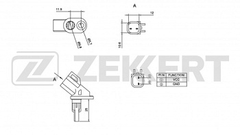 Датчик АБС FORD FOCUS II/MONDEO IV/S-MAX/KUGA I пер ZEKKERT (черн)