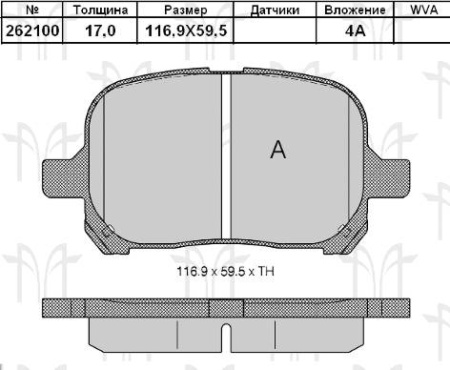 Колодки торм TOYOTA CAMRY V20/RX300 пер RH GDB3152