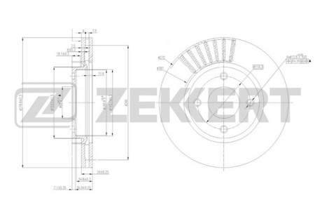 Диск торм NISSAN TIIDA пер ZEKKERT