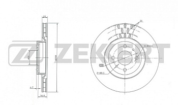 Диск торм FIAT DOBLO RUS/BRAVO/BRAVA/MAREA/STILO пер ZEKKERT (284x22) DF2566