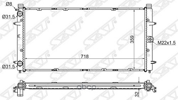 Радиатор ОЖ VW T4 92-03 AC0 SAT (722x377)