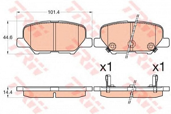 Колодки торм MITSUBISHI OUTLANDER III 12-/MAZDA 6 12- задн TRW GDB3583