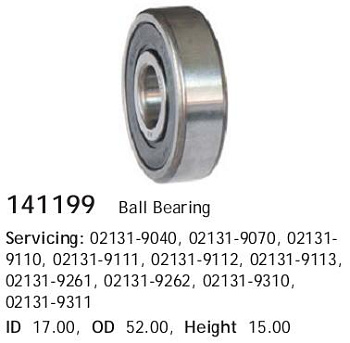 Детали генератора Подшип. генератора 17x52x15 CARGO