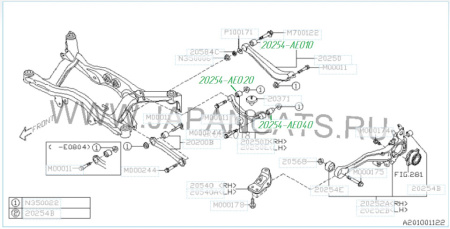 Сайлентблок рычага SUBARU задн подв попереч внутр OE SAB-B12R3