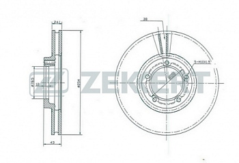 Диск торм FORD TRANSIT 91-00 14" пер ZEKKERT DF2786 (254x25.4)