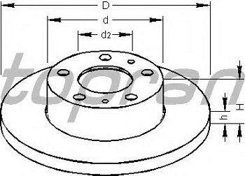 Диск торм FIAT DUCATO 94-02 10-14 пер 15" HP DF2728 (невент/279.5x18)