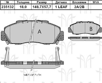 Колодки торм HONDA CR-V I пер RH GDB995
