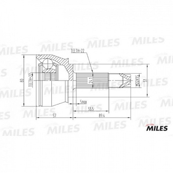 ШРУС FIAT DOBLO 03- (+RUS) наружн MILES (22x22)