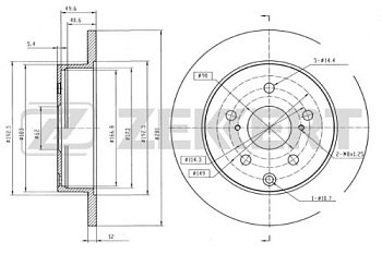Диск торм TOYOTA RAV4 06-12- задн ZEKKERT
