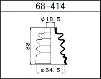Пыльник ШРУСа HONDA CIVIC/STELS GUEPARD наружн MARUICHI (18.5x64.5x88)