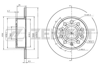 Диск торм VAG G5/G6/JETTA/OCTAVIA A5 зад ZEKKERT (253x10)