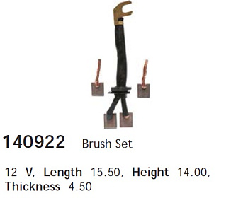 Детали стартера Щетки стартера GM 1.7D (hitachi) CARGO