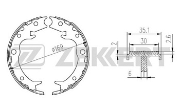 Колодки ручника HONDA ACCORD 02-08/CR-V II ZEKKERT GS8697
