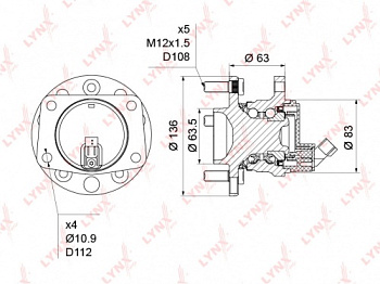 Подшипник ступичный FORD MONDEO III зад LYNX VKBA3576