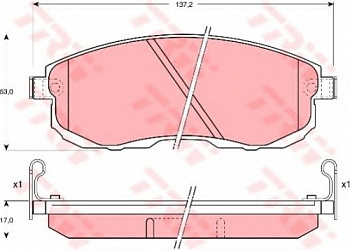 Колодки торм NISSAN TIIDA C11/JUKE F15/SENTRA B17/SUZUKI SX4 пер TRW GDB1003=229311