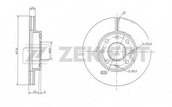 Диск торм CHEVROLET AVEO T200/T250/T255/COBALT пер ZEKKERT DF4439