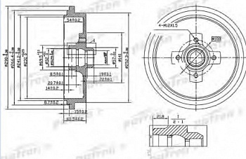 Барабан торм VW PASSAT B3 зад PATRON DB4188