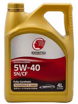 Масло мот IDEMITSU 5W40 4L (SN/CF)