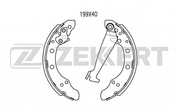 Колодки торм VAG AU80/GOLF III/CHERY AMULET задн бараб ZEKKERT GS8526 (203x40/+SFK223)