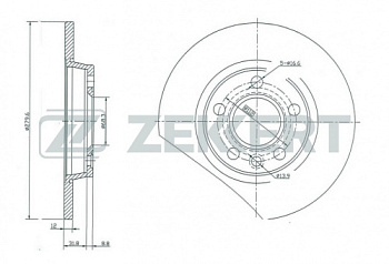 Диск торм VW Т4 96-03 зад ZEKKERT DF4047