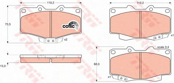 Колодки торм TOYOTA LC90/GW DEER/SAFE 4WD пер NiBK GDB797