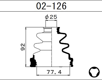 Пыльник ШРУСа SUZUKI GRAND VITARA 01-16 IPSUM CXM10 SXM1 3SFE 96-01 внутр MARUICHI (25x77.4x92/трипоид)