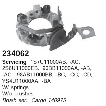Детали стартера Щетки стартера FORD FOCUS I TESLA (+140975)