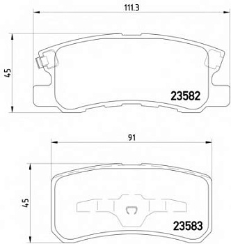 Колодки торм MITSUBISHI PAJERO II/III 98-/DODGE CALIBER зад HSB GDB3247