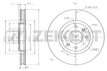 Диск торм CITROEN/PEUGEOT пер ZEKKERT