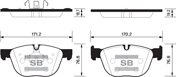 Колодки торм BMW X5 E70/X6 E71 пер SANGSIN GDB1726