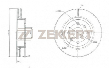 Диск торм KIA SPECTRA пер ZEKKERT DF7178