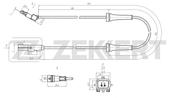 Датчик АБС RENAULT MEGANE II задн ZEKKERT