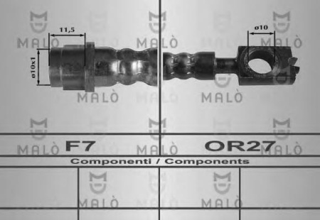 Шланг торм AUDI A4 зад JP H80254=PHD484