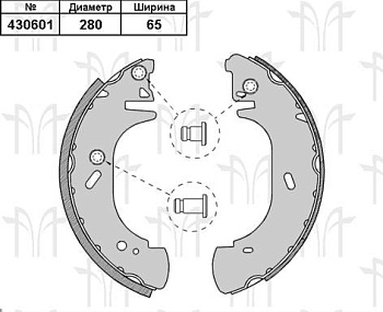 Колодки торм FORD TRANSIT 94-00 зад 15" RH GS8630=91054500 (280x65)