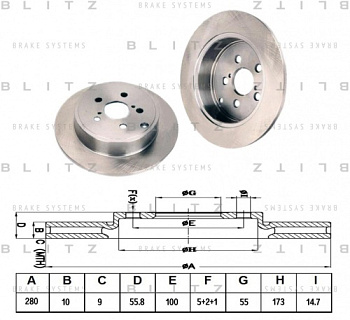 Диск торм TOYOTA AVENISIS T250 зад PATRON DF4417