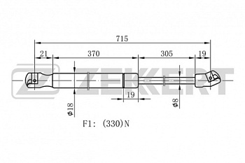 Амортизатор капота AUDI A4 00-08 ZEKKERT 27690=GS0381