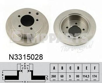 Диск торм MITSUBISHI LANCER X зад NIPPARTS DF4973