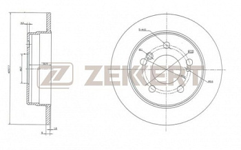 Диск торм MB W202 зад ZEKKERT DF1583