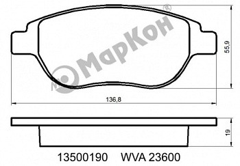 Колодки торм FIAT/PEUGEOT пер МАРКОН GDB1464