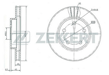 Диск торм TOYOTA CARINA E пер ZEKKERT (25mm)