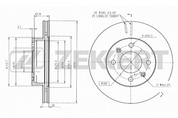 Диск торм KIA PICANTO пер ZEKKERT