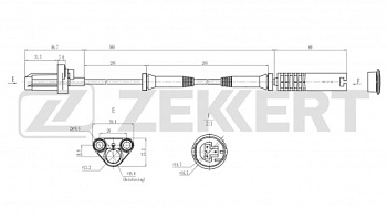 Датчик АБС BMW E39 пер ZEKKERT (серая фишка)