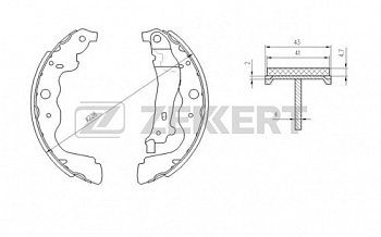 Колодки торм RENAULT LARGUS/KANGOO/LOGAN II/SANDERO II/KAPTUR/DUSTER 2WD/ALMERA GA15R зад ZEKKERT GS8780 (230x42)