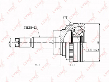 ШРУС CHEVROLET AVEO 1.4/1.2 84 л.с. наружн INKO (22x22)