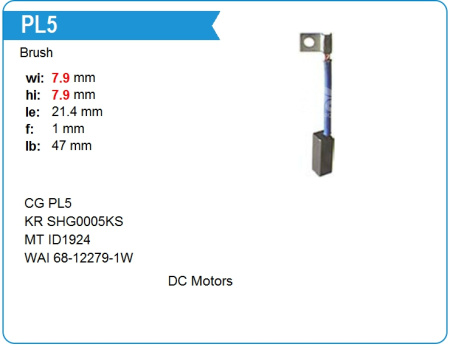 Щетки мотора отопителя (8x8x21) CARGO