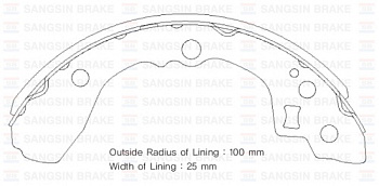 Колодки торм KIA RIO 00-05 зад SANGSIN GS8439