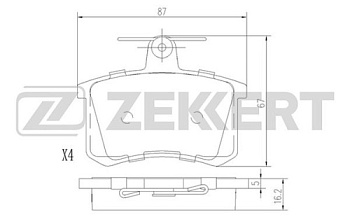 Колодки торм AUDI 80/100 -97 зад ZEKKERT GDB1163