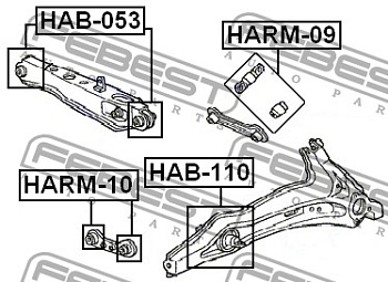 Сайлентблок рычага HONDA задн подв попереч короткий CTR HARM-10