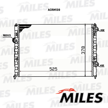 Радиатор ОЖ VW PASSAT B3/B4 (525x378) MILES